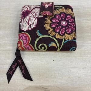 Vera Bradley Mod Floral Pink Mini Zip Wallet Retired 4.25” X 4” NWT
